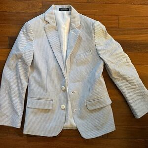 Boys IZOD Classic Blue Seersucker Jacket size 8